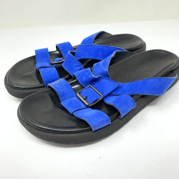 LD Tuttle Women's Size 37 US 7 The Unit Slide Sandals Royal Blue Suede - Picture 3 of 9